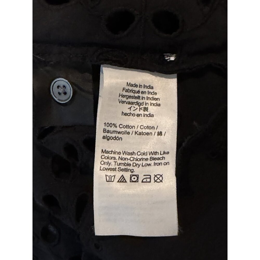 Madewell Black Eyelet Button-Front Blouse - Picture 5 of 8